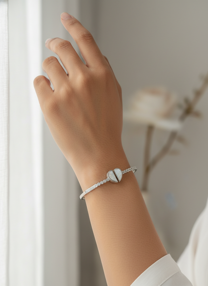 Amora Heartline Silver Kada