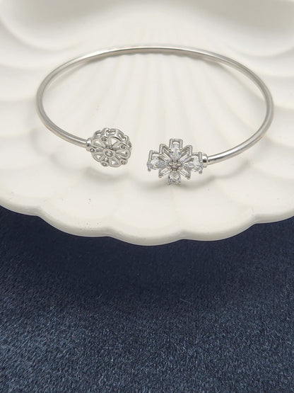 Flora Radiance Silver Kada