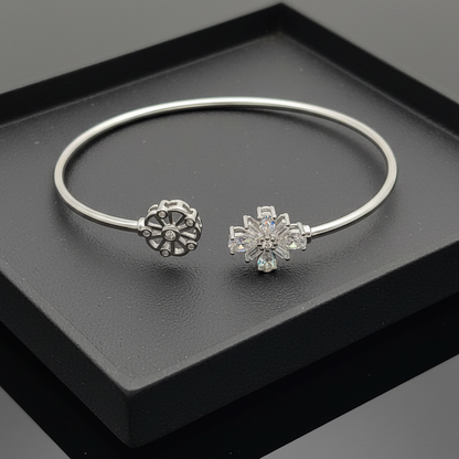 Flora Radiance Silver Kada