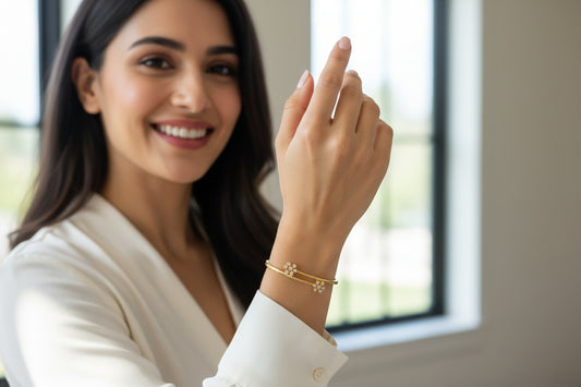 Golden Bloom Crystal Bracelet