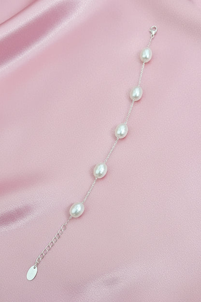 Pearl Cascade Silver Bracelet