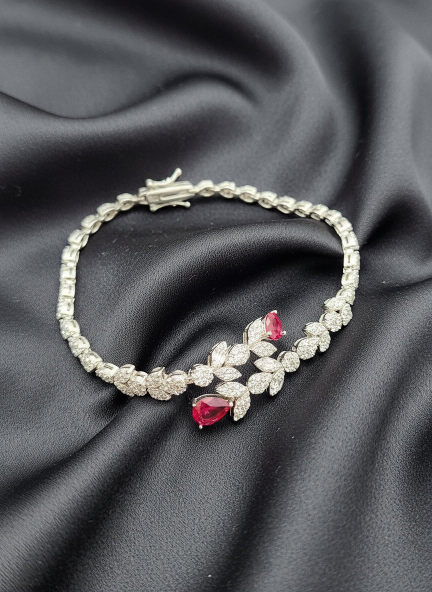 Crimson Cascade Zirconia Set