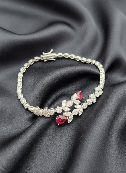 Crimson Cascade Zirconia Set