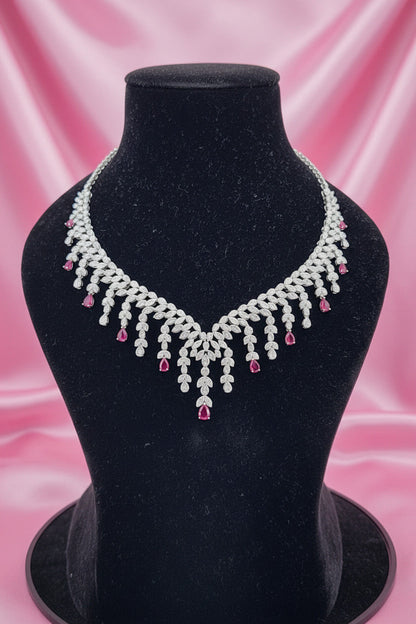 Crimson Cascade Zirconia Set