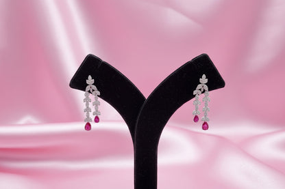 Crimson Cascade Zirconia Set