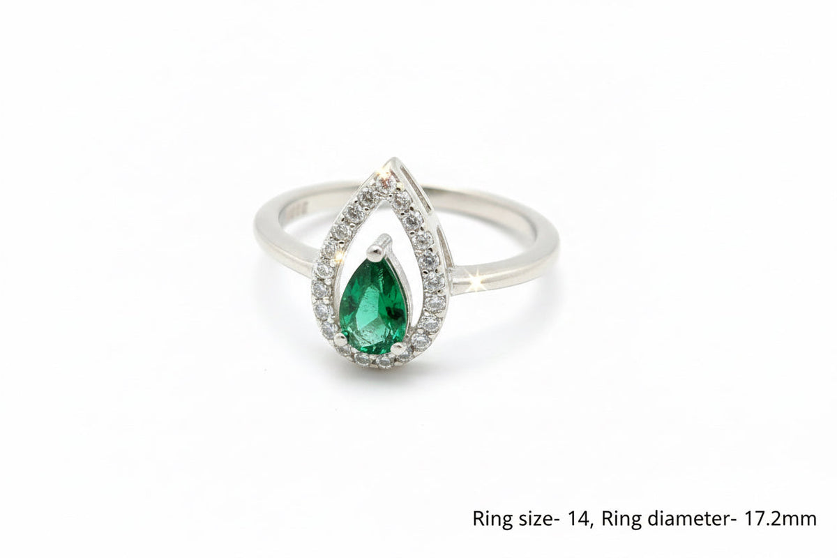 Emerald Leaf Grace Silver Set