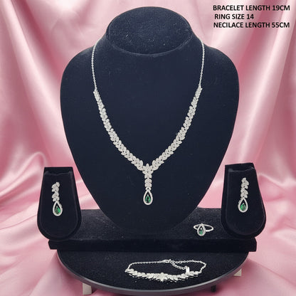 Emerald Leaf Grace Silver Set