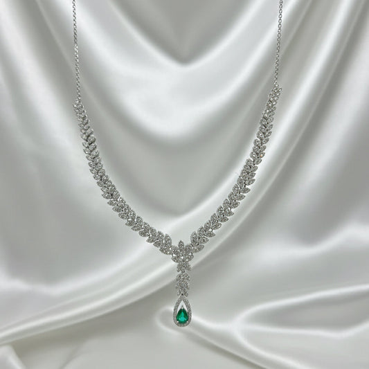 Emerald Leaf Grace Silver Set