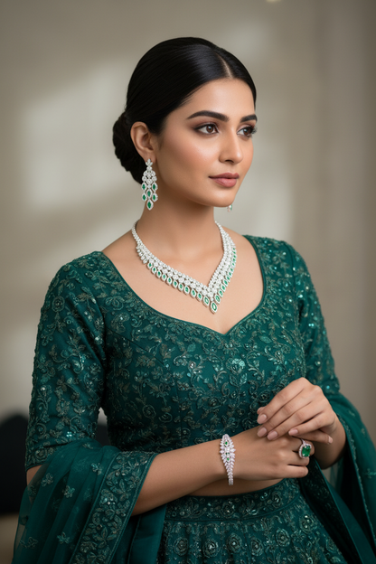 Emerald Dewdrop Zircon Set