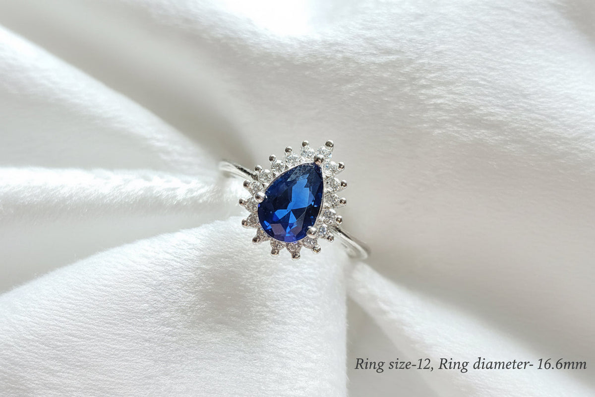 Sapphire Cascade Silver Set