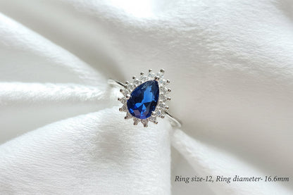 Sapphire Cascade Silver Set
