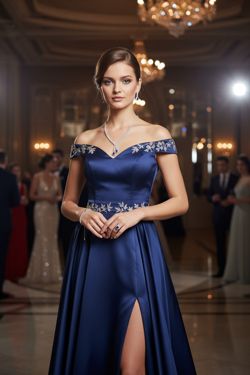 Sapphire Cascade Silver Set