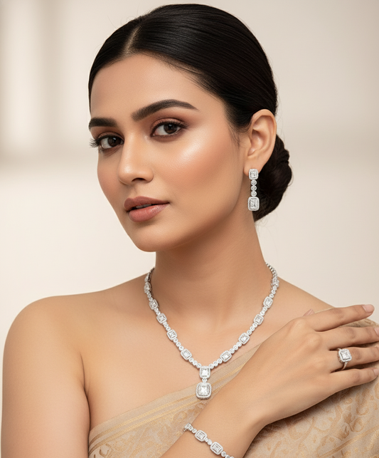 Celestia Royale  Silver Jewellery Set