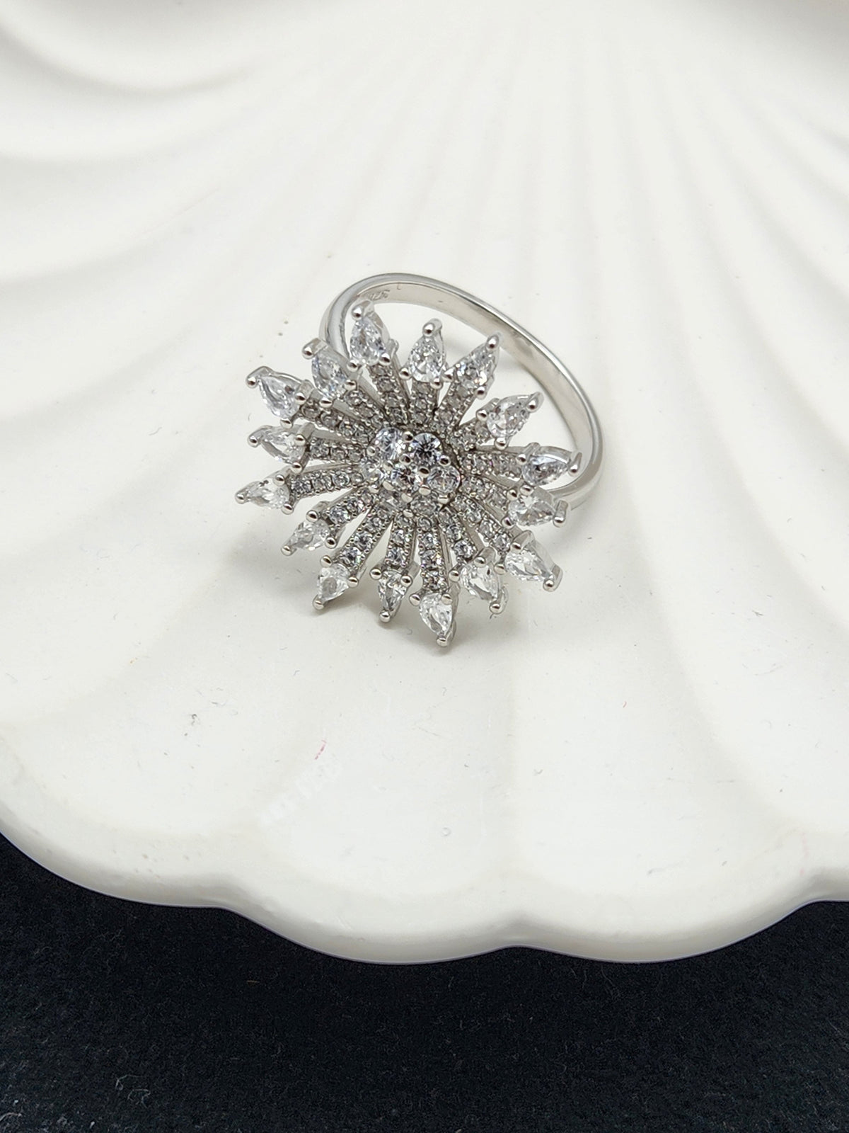 Radiant Bloom Silver Ring