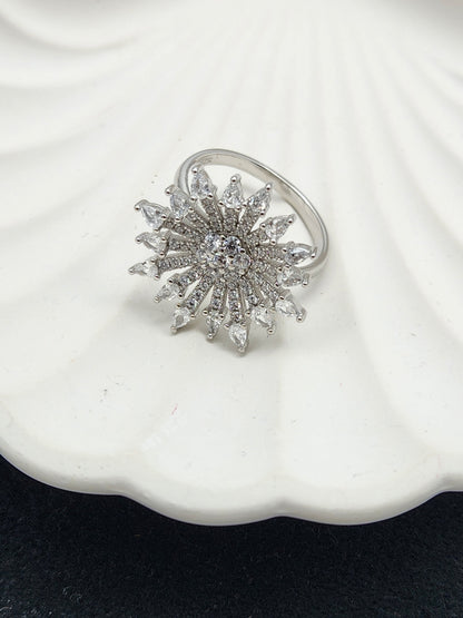 Radiant Bloom Silver Ring