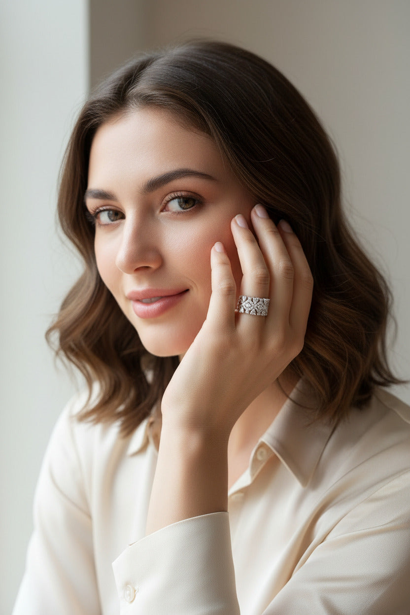 Celestial Halo Silver Ring
