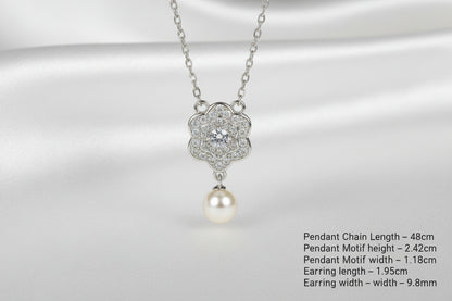 Celeste Pearl Bloom Silver Set