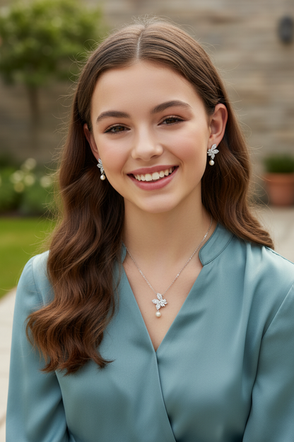 Pearl Flutter Necklace Set