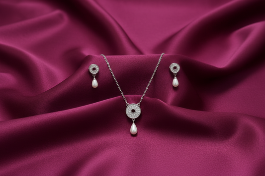 Celeste Pearl Halo Set
