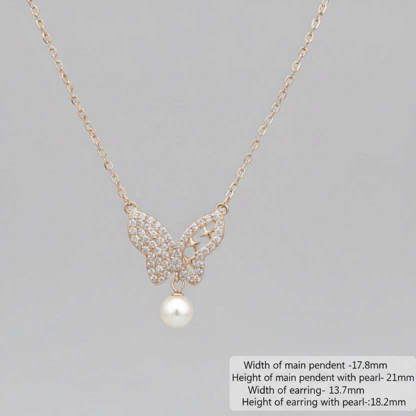 Silver Flutter Pearl Set