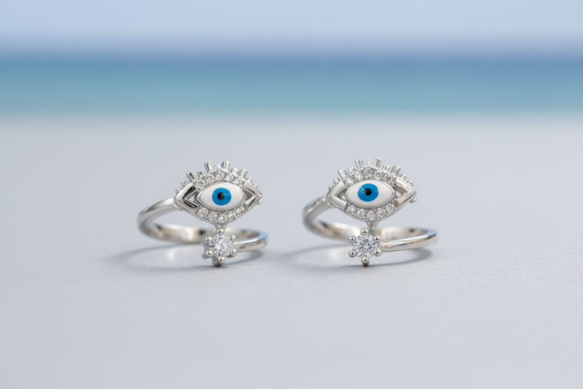 Celestial Nazar Toe Rings