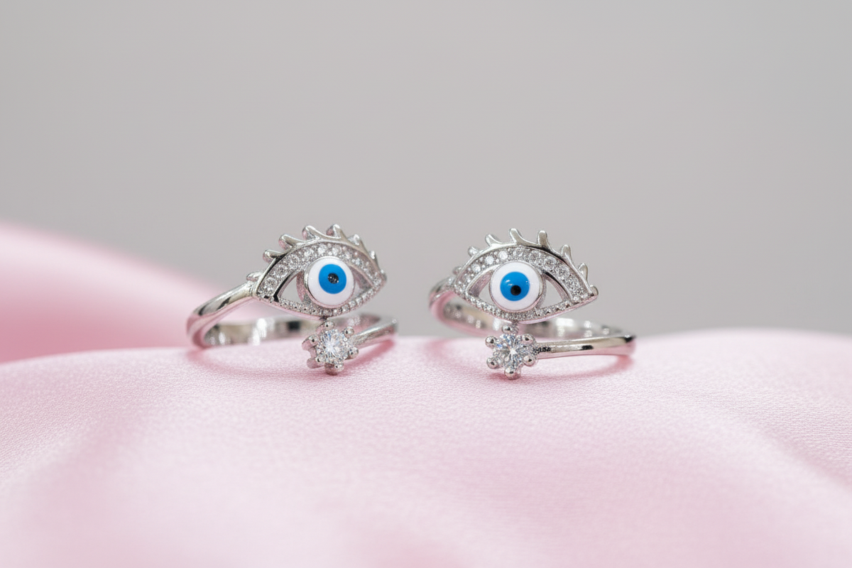 Azure Nazar Toe Rings