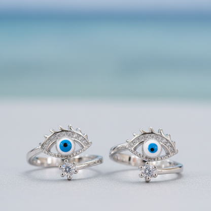 Azure Nazar Toe Rings