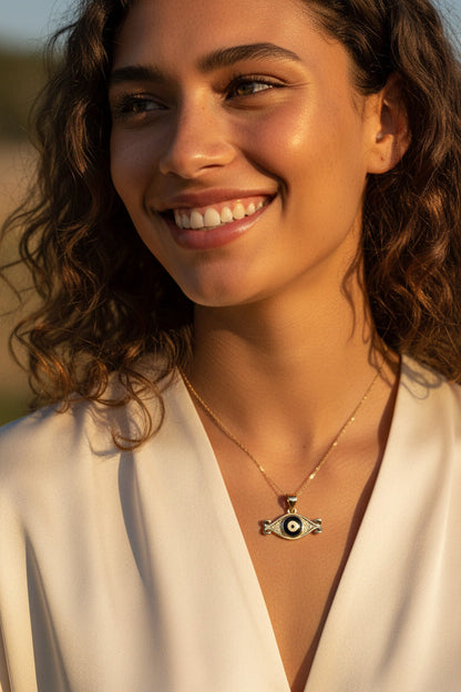 Vintage Charm Evil Eye Pendant