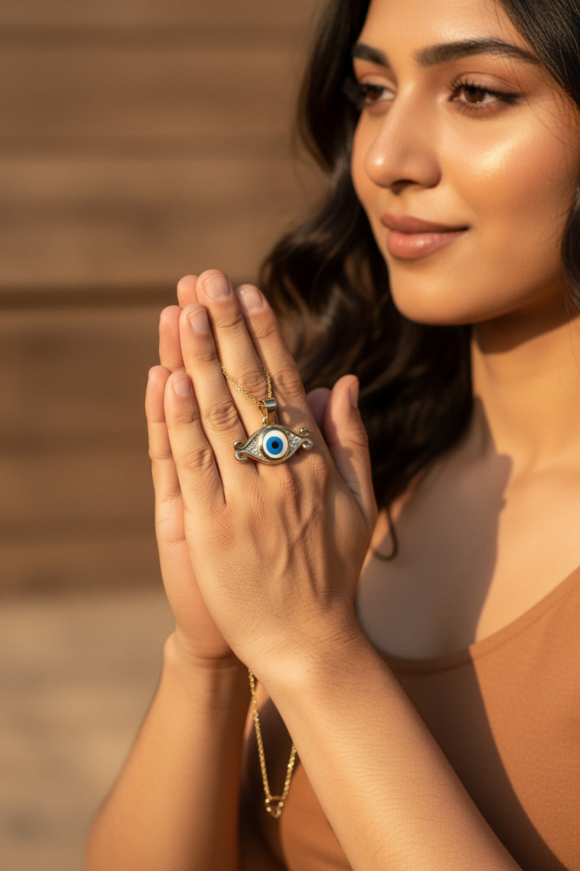 Vintage Charm Evil Eye Pendant