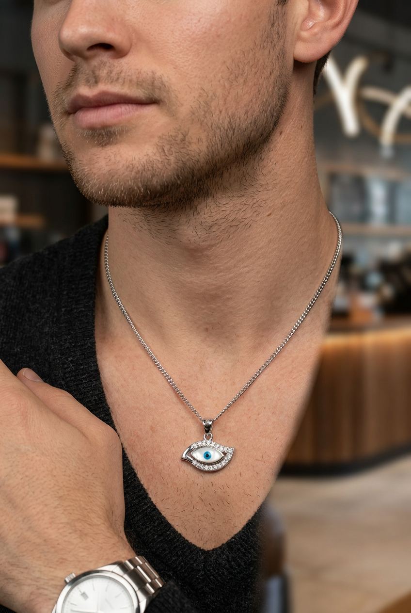 Azure Guardian Eye Pendant