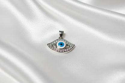 Azure Guardian Eye Silver Pendant