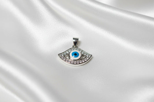 Azure Guardian Eye Silver Pendant