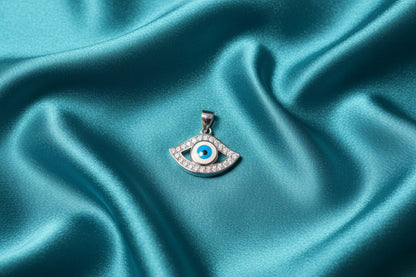 Azure Guardian Eye Silver Pendant