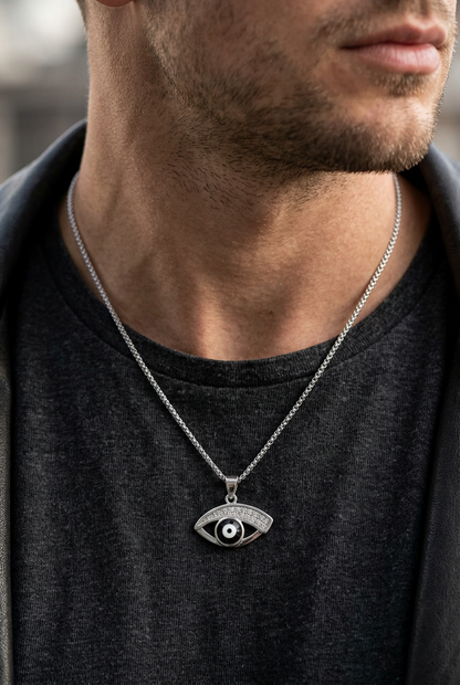 Rose Noir Evil Eye Pendant