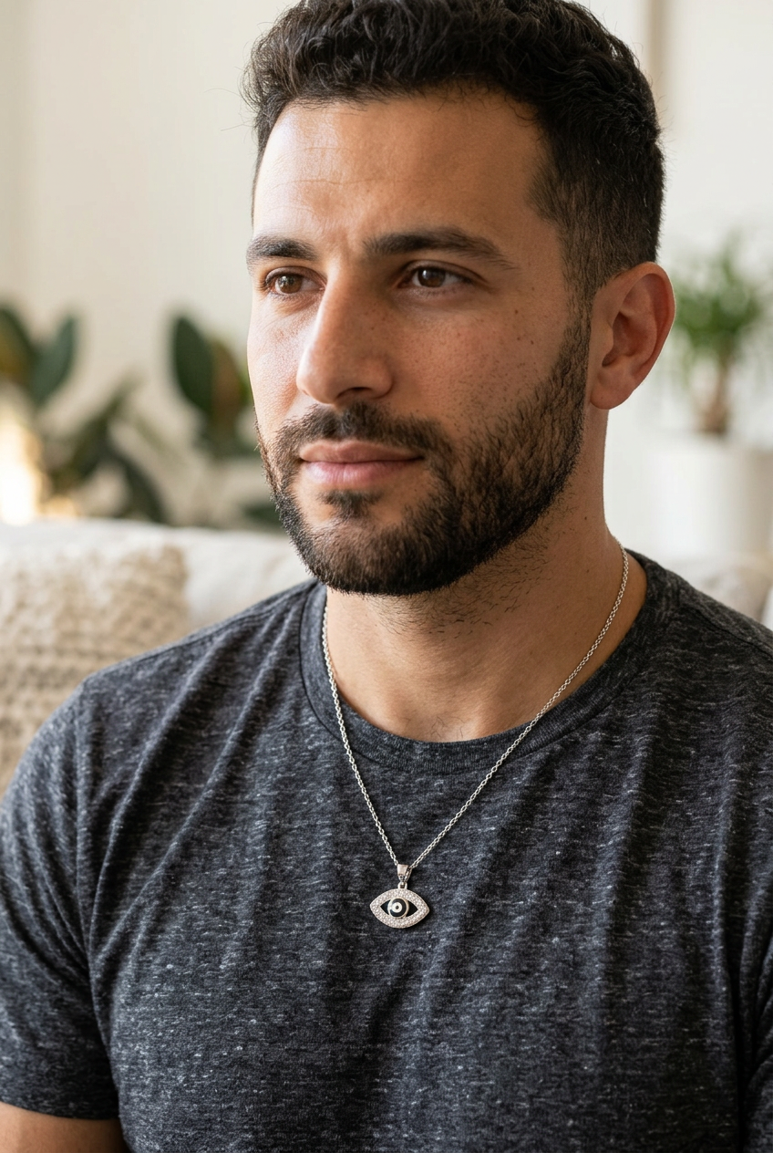 Midnight Spark Evil Eye Pendant