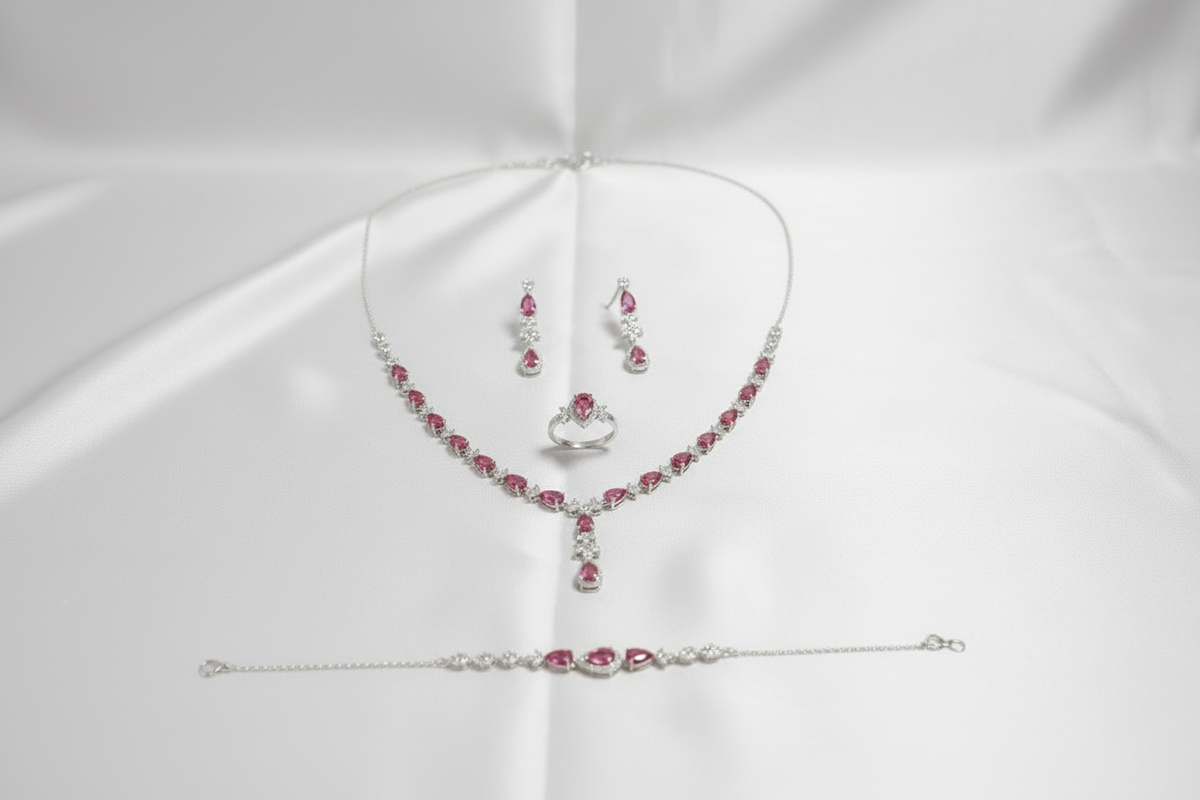 Crimson Cascade Elegance Set