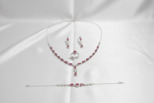 Crimson Cascade Elegance Set