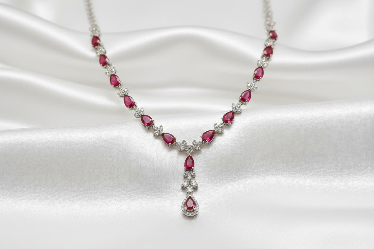 Crimson Cascade Elegance Set