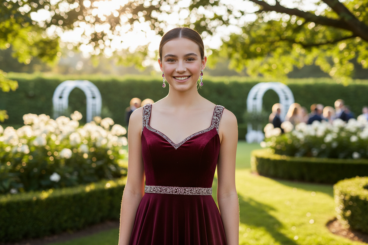Crimson Cascade Elegance Set