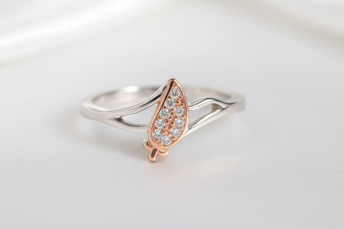 Rose Flutter Leaf Ring