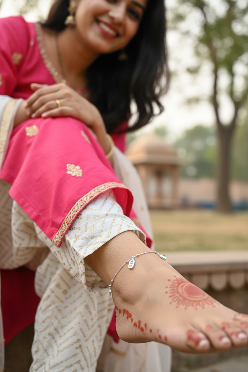 Nazar Luxe Bar Anklet