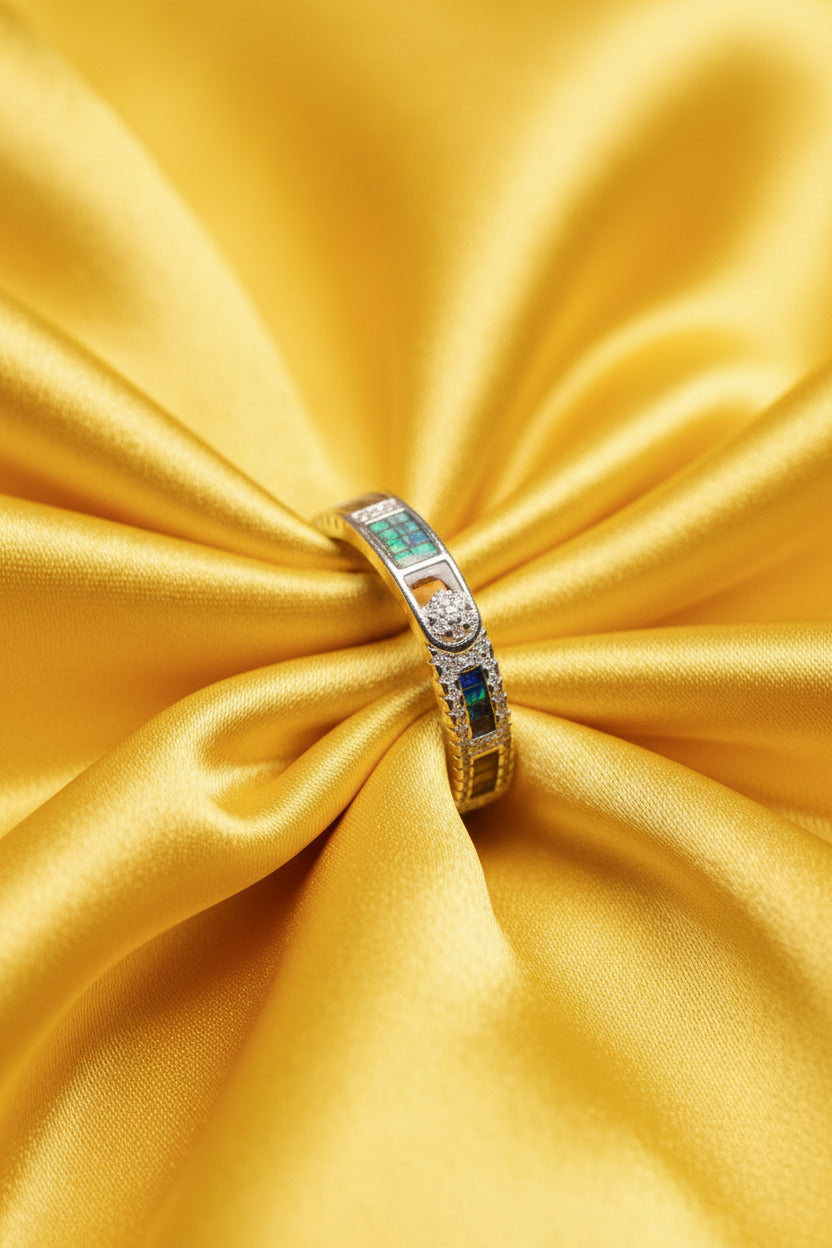 Emerald Grid Royale Ring & Bracelet Set