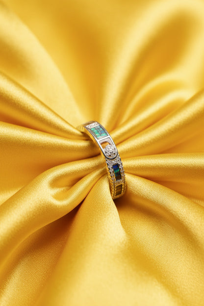 Emerald Grid Royale Ring & Bracelet Set