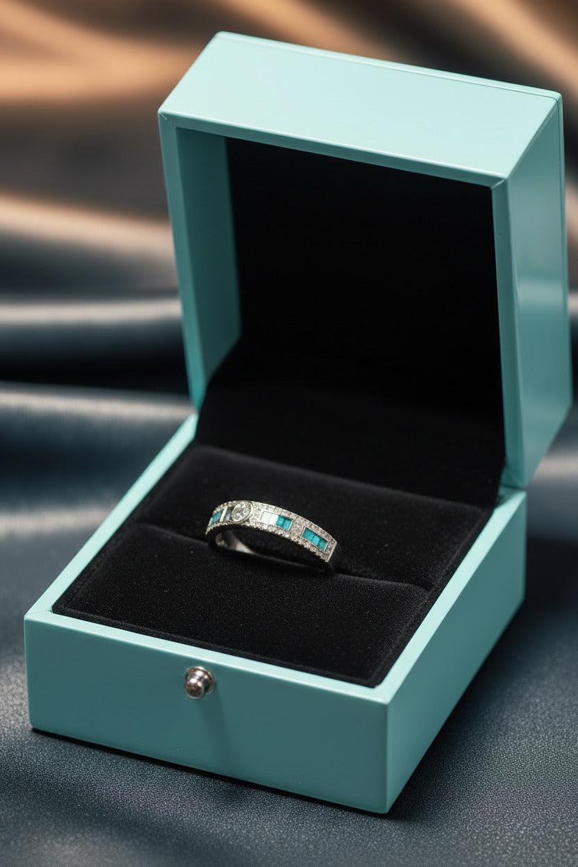 Emerald Grid Royale Ring & Bracelet Set