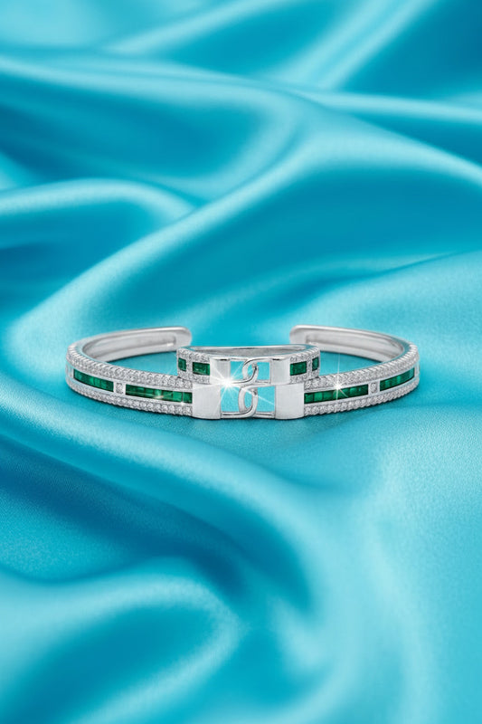 Emerald Lock Luxe Ring & Bracelet Set