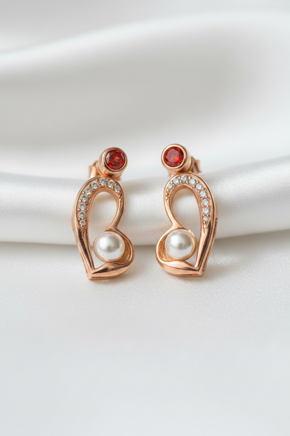 Scarlet Pearl Embrace Studs