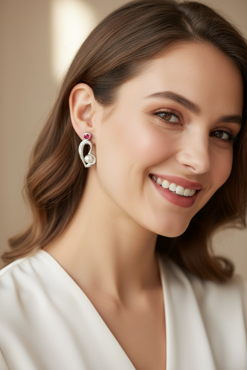 Scarlet Pearl Embrace Studs