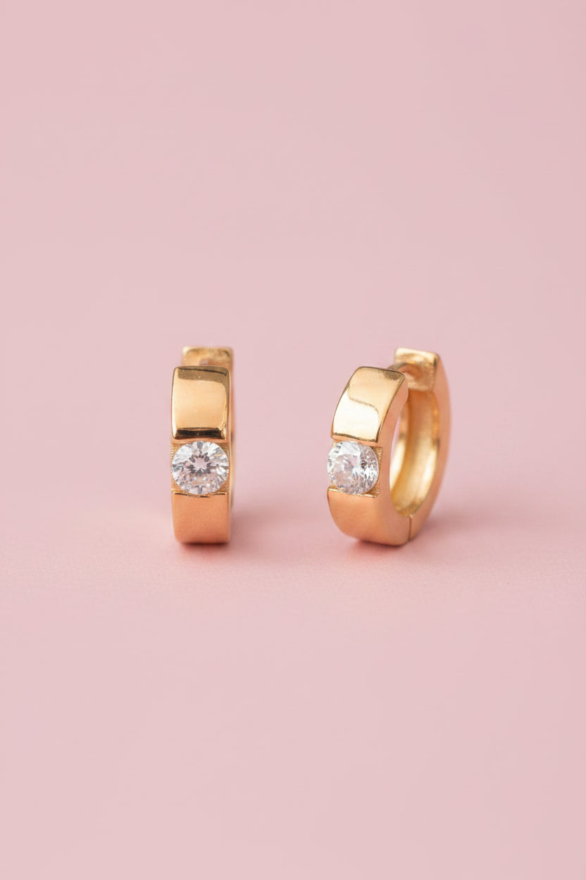 Luna Spark Huggie Studs
