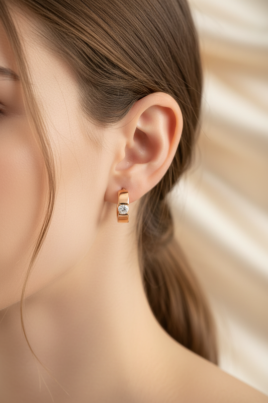 Luna Spark Huggie Studs