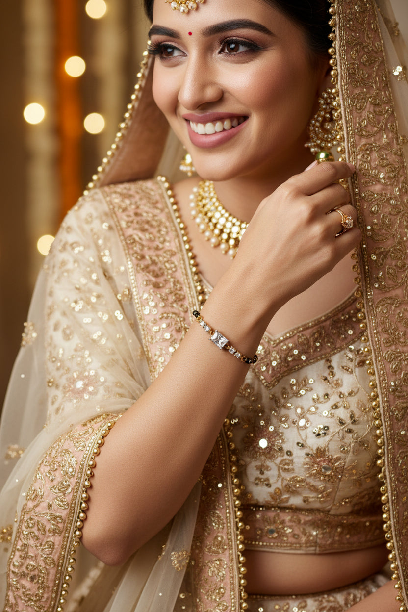 Crystal Charm Mangalsutra Bracelet